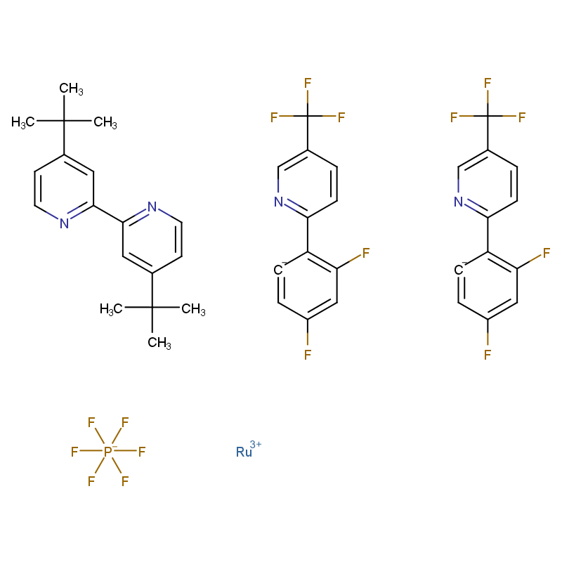  (4,4'-二叔丁基-2,2'-联吡啶)双[3,5-二氟-2-[5-(三氟甲基)-2-吡啶基]苯基]铱(III)六氟磷酸盐 870987-63-6 