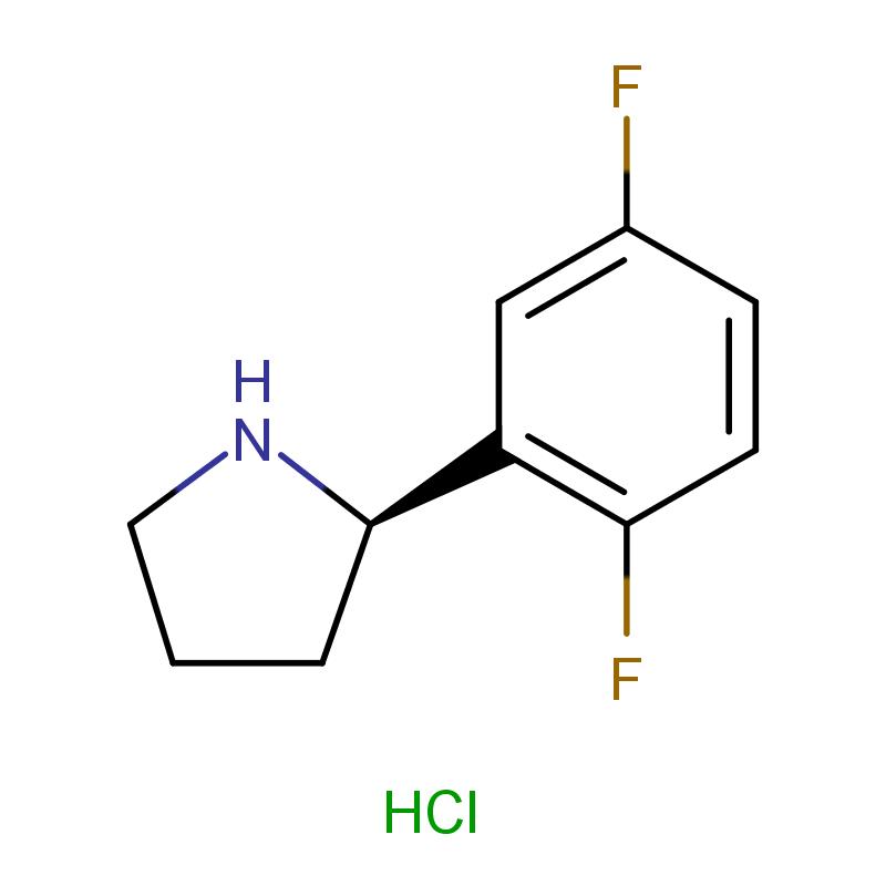 1218935-60-4 (R)-2-(2,5-二氟苯基)吡咯烷盐酸盐 结构式图片