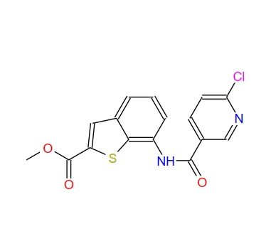 7-[(6-chloro-pyridine-3-carbonyl)-amino]-benzo[b]thiophene-2-carboxylic acid methyl ester 616238-79-0