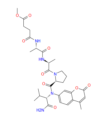 72252-90-5；N-甲氧琥珀酰基-丙氨酰-丙氨酰-脯氨酰-缬氨酸-7-氨基-4-甲基香豆素；N-Methoxysuccinyl-Ala-Ala-Pro-Val-7-amido-4-methylcoumarin