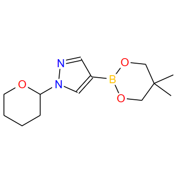 1072944-26-3；1-(2-四氢吡喃基)-1H-吡唑-4-硼酸新戊二醇酯；1-(2-Tetrahydropyranyl)-1H-pyrazole-4-boronic acid neopentyl glycol ester