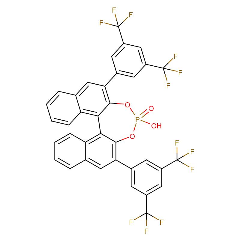 791616-62-1 (R)-3,3'-双(3,5-双三氟甲氧基苯基)-1,1'-联-(2-萘酚)磷酸酯 结构式图片