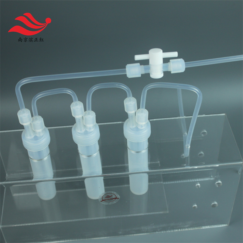 PFA氢气吸收装置应用特种气体行业Pfa洗气瓶耐强酸吸收瓶