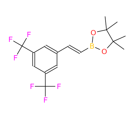 1073354-87-6；反式-2-[3,5-BIS(三氟甲基)苯基]乙烯基硼酸频那醇酯；E-2-[3,5-BIS(TRIFLUOROMETHYL)PHENYL]VINYLBORONIC ACID PINACOL ESTER
