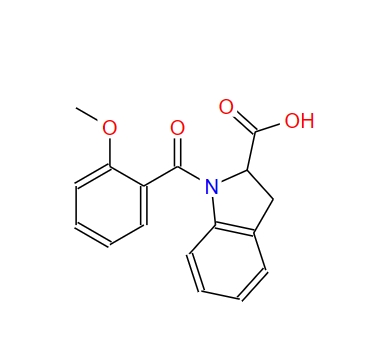 1-(2-methoxybenzoyl)-2,3-dihydro-1H-indole-2-carboxylicacid 1105700-28-4