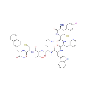 H-Phe(4-Cl)-D-Cys-β-(3-pyridyl)-Ala-D-Trp-N-Me-Lys-Thr-Cys-2-Nal-NH2 341519-04-8