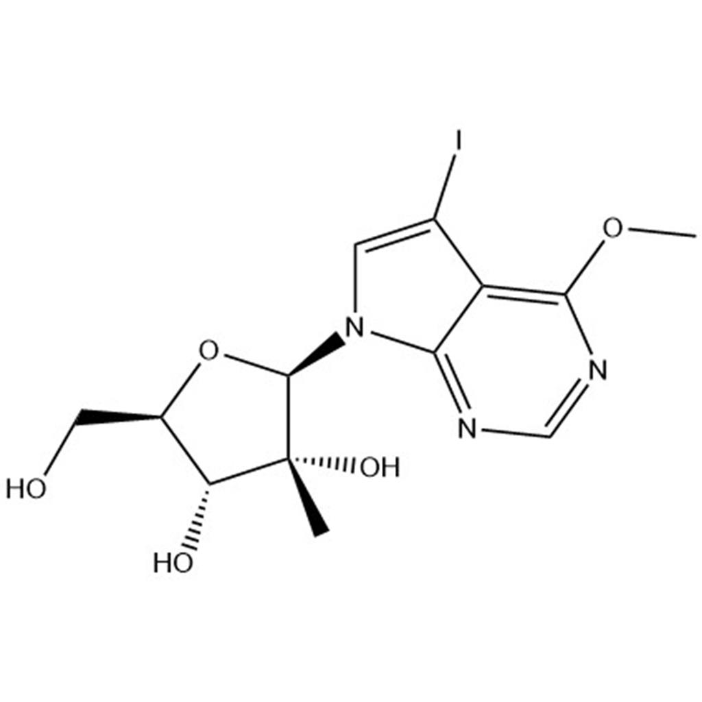 7-(2-C-methyl-β-D-ribofuranosyl)-5-iodo-4-methoxy-7H-pyrrolo[2,3-d]pyrimidine