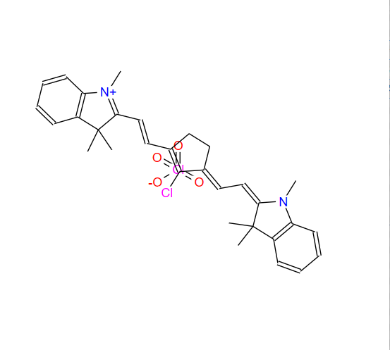 69415-30-1；2-((E)-2-(2-氯-3-[(E)-2-(1,3,3-三甲基-1,3-二氢-2H-吲哚-2-亚基)乙亚基]-1-环戊烯-1-基)乙烯基)-1,3,3-三甲基-3H-吲哚高氯酸盐