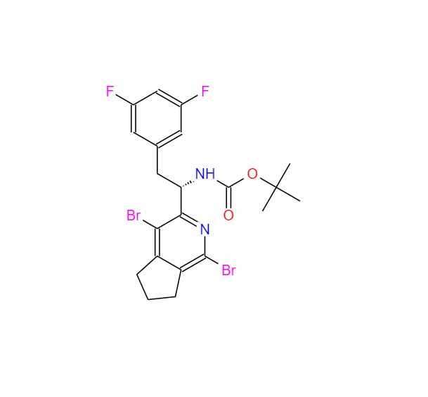 tert-butyl N-[(1S)-1-(1,4-dibromo-6,7-dihydro-5H-cyclopenta[c]pyridin-3-yl)-2-(3,5-difluorophenyl)ethyl]carbamate