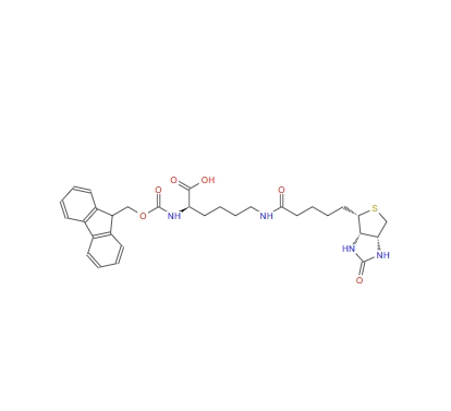 (R)-2-((((9H-芴-9-基)甲氧基)羰基)氨基)-6-(5-((3aS,4S,6aR)-2-氧代六氢-1H-噻吩并[3,4-d]咪唑-4-基)戊酰胺基)己酸 110990-09-5