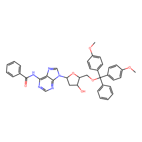 aladdin 阿拉丁 B119470 N6-苯甲酰基-5′-O-(4,4′-二甲氧基三苯基)-2′-脱氧腺苷 64325-78-6 99%