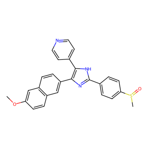 aladdin 阿拉丁 T129823 4-(6-甲氧基-2-萘)-2-(4-甲基亚磺酰基苯基)-5-(4-吡啶)-1H-咪唑 948557-43-5 ≥97%