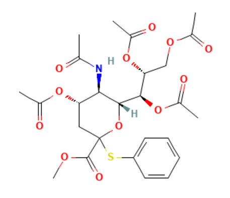 aladdin 阿拉丁 M158564 5-乙酰氨基-4,7,8,9-四-O-乙酰基-3,5-二脱氧-2-S-苯基-2-硫代-D-甘油-D-半乳-2-吡喃神经氨酸甲酯 155155-64-9 97%(sum of isomers)