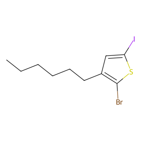 aladdin 阿拉丁 B152914 2-溴-3-己基-5-碘噻吩 160096-76-4 97%；含稳定剂铜屑