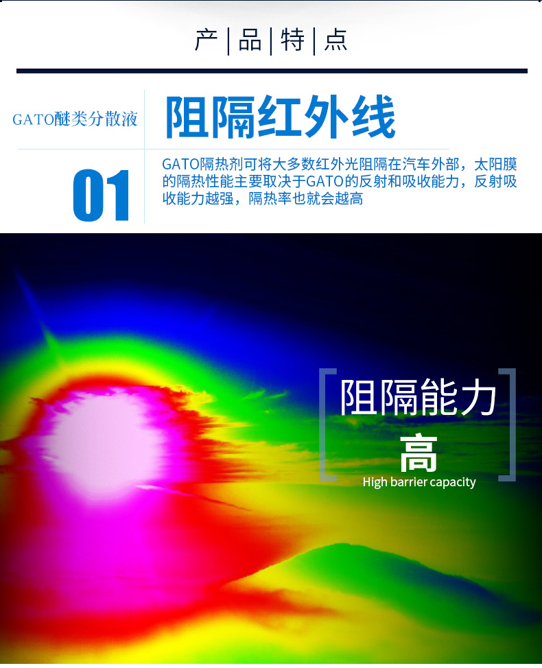 红外隔热 纳米近红外隔热剂 汽车隔热膜添加剂  建筑膜红外吸收剂隔热涂料