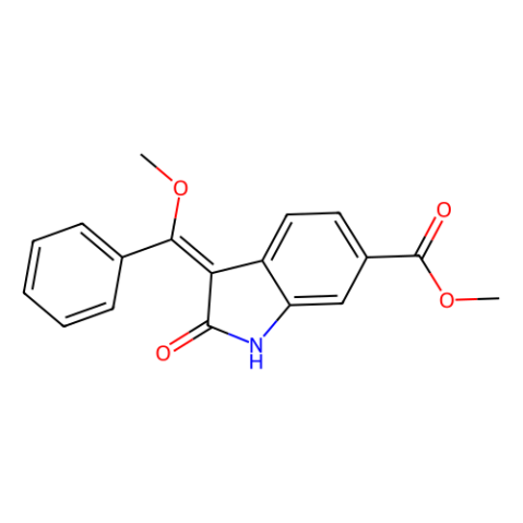 aladdin 阿拉丁 E586479 (E)-3-(甲氧基(苯基)亚甲基)-2-氧代二氢吲哚-6-羧酸甲酯 1168150-46-6 97%