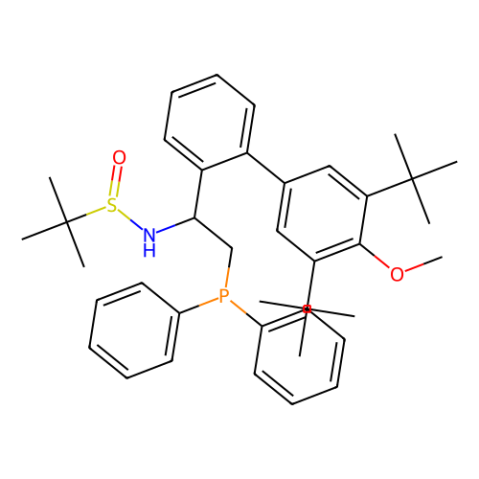 aladdin 阿拉丁 S282276 [S（R）]-N-[（1S）-1-[3''，5''-双（1,1-二甲基乙基）-4''-甲氧基[1,1''-联苯]-2-基]-2-（二苯基膦基）乙基]-2-甲基-2-丙烷亚磺酰胺 1936438-26-4 95%