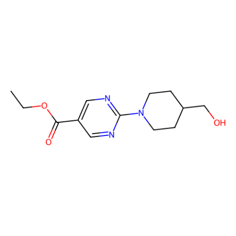 aladdin 阿拉丁 E491312 2-(4-羟甲基哌啶-1-基)嘧啶-5-甲酸乙酯 875318-46-0 98%