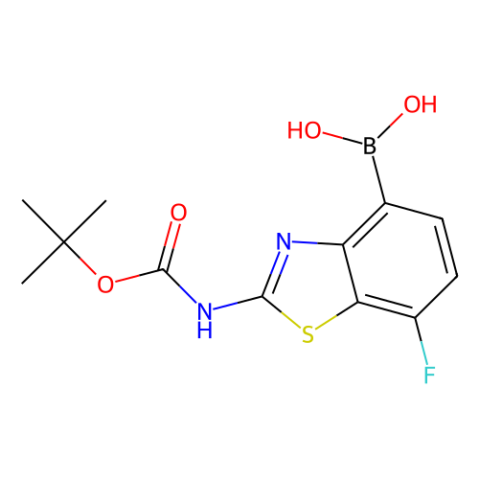 aladdin 阿拉丁 T588358 (2-((叔丁氧基羰基)氨基)-7-氟苯并[d]噻唑-4-基)硼酸(含不等数量的酸酐) 2415163-55-0 97%