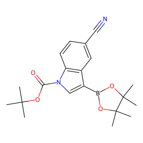 aladdin 阿拉丁 T586523 5-氰基-3-(4,4,5,5-四甲基-1,3,2-二氧杂硼烷-2-基)-1H-吲哚-1-甲酸叔丁酯 1185427-07-9 98%