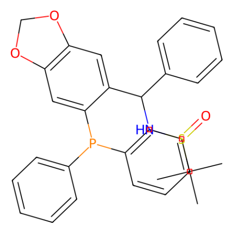 aladdin 阿拉丁 S398615 [S(R)]-N-[(S)-[6-(二苯基膦)苯并[d][1,3]-二氧戊环-5基]苯甲基]-2-叔丁基亚磺酰胺 2565792-39-2 ≥95%