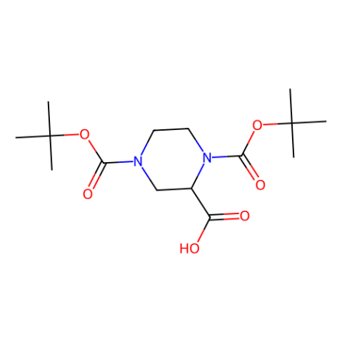 aladdin 阿拉丁 R182094 (R)-1-N-BOC-4-N-BOC-哌嗪-2-甲酸 173774-48-6 97%