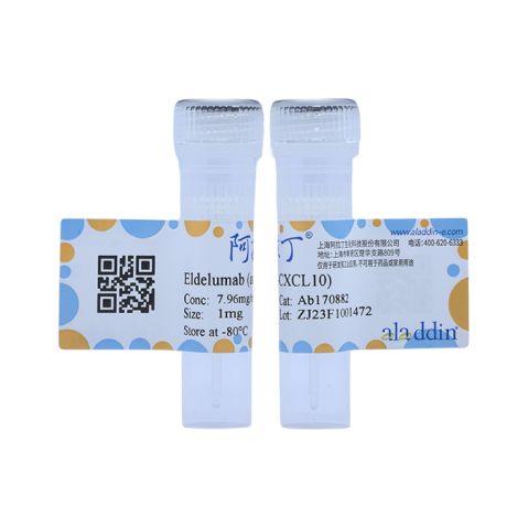 aladdin 阿拉丁 Ab170882 Eldelumab (anti-CXCL10) 946414-98-8 Purity>95% (SDS-PAGE&SEC); Endotoxin Level<1.0EU/mg; Human IgG1; CHO; ELISA, FACS, Functional assay, Animal Model; Unconjugated