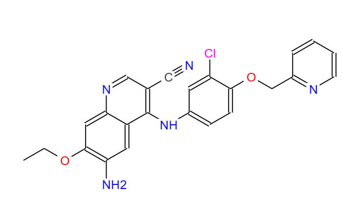 6-氨基-4-(3-氯-4-(吡啶-2-取代甲氧基)苯胺)-7-乙氧基喹啉-3-甲腈