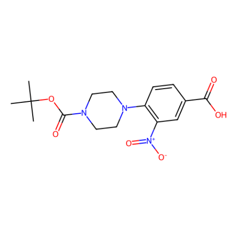 aladdin 阿拉丁 B469772 4-(Boc-piperazin-1-基)-3-硝基苯甲酸 870703-72-3 97%