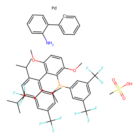 aladdin 阿拉丁 M282868 甲烷磺酰基[2-双（3,5-二（三氟甲基）苯基膦基）-3,6-二甲氧基-2''，4''，6''-三异丙基-1,1''-联苯] [ 2''-氨基-1,1''-联苯-2-基）钯（II） 2102544-35-2 ≥98%[JackiePhos Palladacycle Gen.3]