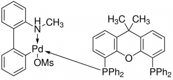 aladdin 阿拉丁 M282876 甲烷磺酸(4,5-双二苯基膦-9,9-二甲基氧杂蒽)(2'-甲胺基-1,1'-联苯-2-基)钯(II) 1621274-19-8 98%