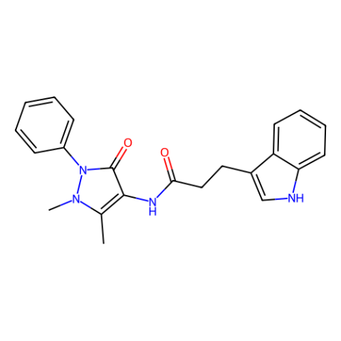 aladdin 阿拉丁 N425776 N-(1，5-二甲基-3-氧代-2-苯基-2，3-二氢吡唑-1H-吡唑-4-基)-3-(1H-吲哚-3-基)丙酰胺 742116-45-6 10mM in DMSO