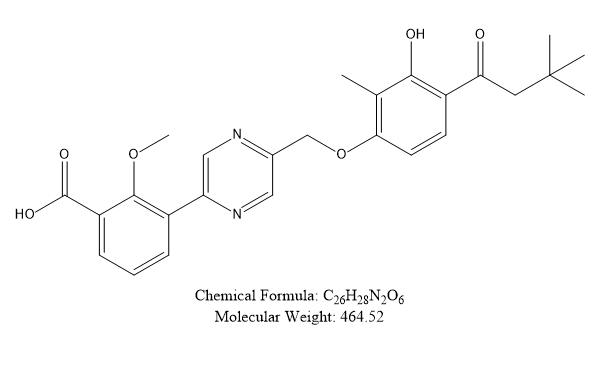 3-(5-((4-(3,3-dimethylbutanoyl)-3-hydroxy-2-methylphenoxy)methyl)pyrazin-2-yl)-2-methoxybenzoic acid