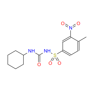 19288-66-5；1-cyclohexyl-3-[(3-nitro-p-tolyl)sulphonyl]urea