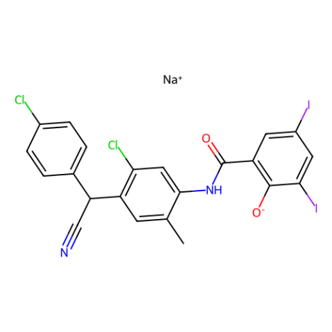 aladdin 阿拉丁 C129666 Closantel钠,抗寄生虫剂 61438-64-0 ≥98%
