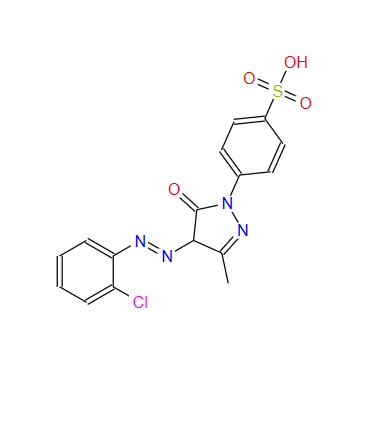 16568-46-0；4-[4-[(2-chlorophenyl)azo]-4,5-dihydro-3-methyl-5-oxo-1H-pyrazol-1-yl]benzenesulphonic acid