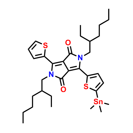 Pyrrolo[3,4-c]pyrrole-1,4-dione, 2,5-bis(2-ethylhexyl)-2,5-dihydro-3-(2-thienyl)-6-[5-(trimethylstannyl)-2-thienyl]-