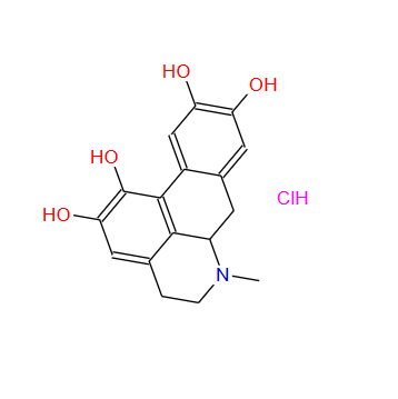 16625-72-2；5,6,6a,7-tetrahydro-6-methyl-4H-dibenzo[de,g]quinoline-1,2,9,10-tetrol hydrochloride