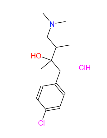 1215-83-4；对氯-alpha-[2-（二甲基氨基）-1-甲基乙基]-alpha-甲基苯乙醇盐酸盐