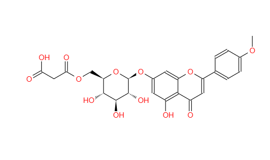 金合欢素-7-O-(6”-O-丙二酸单酰)-β-D-葡萄糖苷，155049-92-6，Acacetin-7-O-6''-Malonylglucoside。
