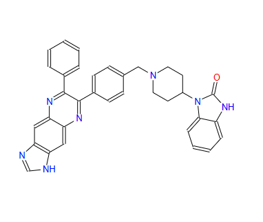 612847-09-3;1,3-二氢-1-[1-[[4-(6-苯基-1H-咪唑并[4,5-G]喹喔啉-7-基)苯基]甲基]-4-哌啶基]-2H-苯并咪唑-2-酮;