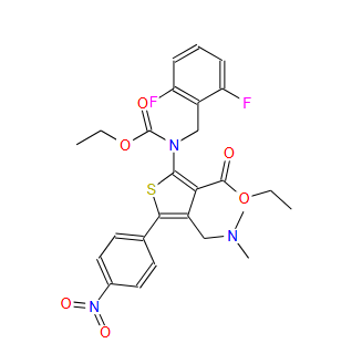 1589503-97-8；2-[(2 ,6-二氟苄基)乙氧基羰基氨基]-4-（(二甲基氨基）甲基）-5-(4-硝基苯基)噻吩-3-甲酸乙酯