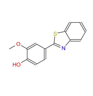 36341-25-0；4-(苯并[D]噻唑-2-基)-2-甲氧基苯酚；2-(4-HYDROXY-3-METHOXYPHENYL)BENZOTHIAZOLE