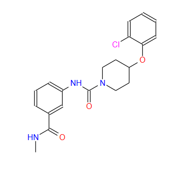 1032229-33-6；4-(2-氯苯氧基)-N-[3-[(甲胺基)羰基]苯基]-1-哌啶羧胺；4-(2-Chlorophenoxy)-N-[3-[(methylamino)carbonyl]phenyl]-1-Piperidinecarboxamide