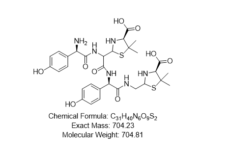 阿莫西林噻唑酸与阿莫西林脱羧噻唑酸二聚体1,2,3,4混合物