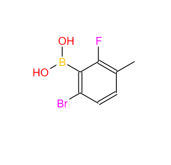 957061-15-3 ；6-溴-2-氟-3-甲基苯硼酸；6-Bromo-2-fluoro-3-methylphenylboronic acid