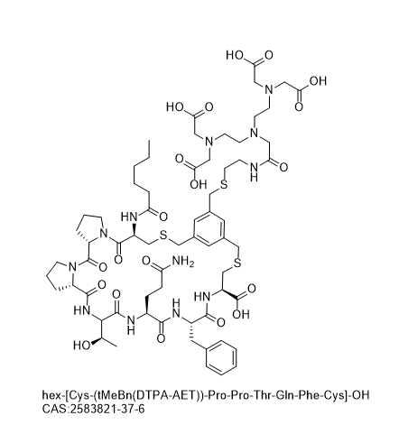 hex-[Cys-(tMeBn(DTPA-AET))-Pro-Pro-Thr-Gln-Phe-Cys]-OH