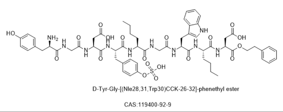 D-Tyr-Gly-[(Nle28,31,Trp30)CCK-26-32]-phenethyl ester