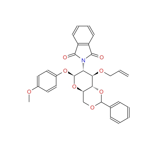 4-甲氧苯基3-O-烯丙基-4,6-O-苯亚甲基-2-脱氧-2-苯二甲酰亚氨基-Β-D-吡喃葡萄糖苷 889453-84-3
