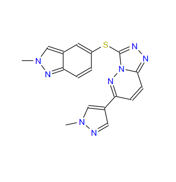 1357072-61-7；3-[(2-甲基-2H-吲唑-5-基)硫基]-6-(1-甲基-1H-吡唑-4-基)-1,2,4-三唑并[4,3-B]哒嗪